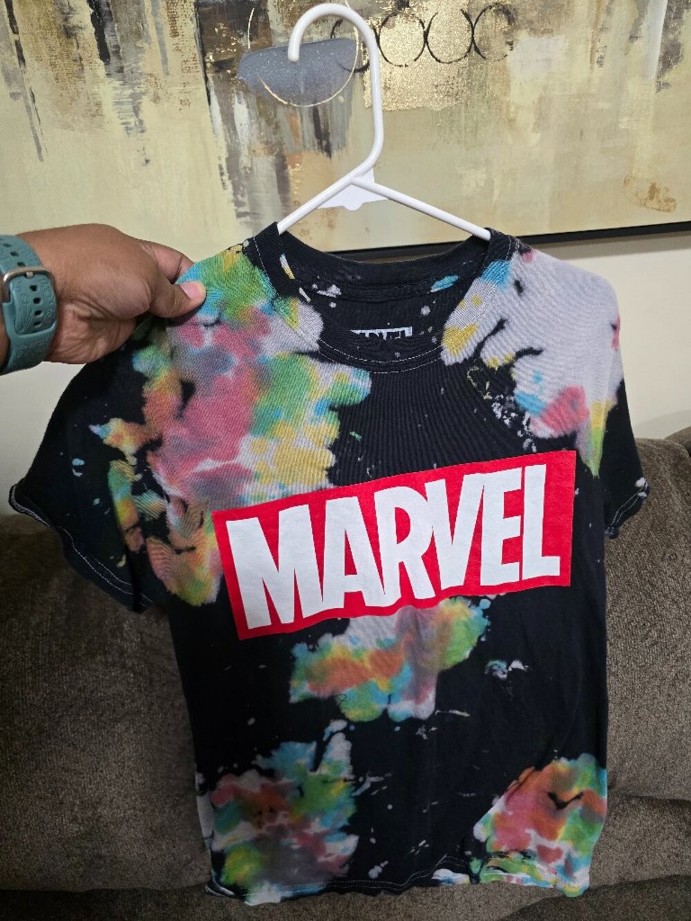 Marvel Bleach-Tie/Tie-Dye Graphic T-Shirt